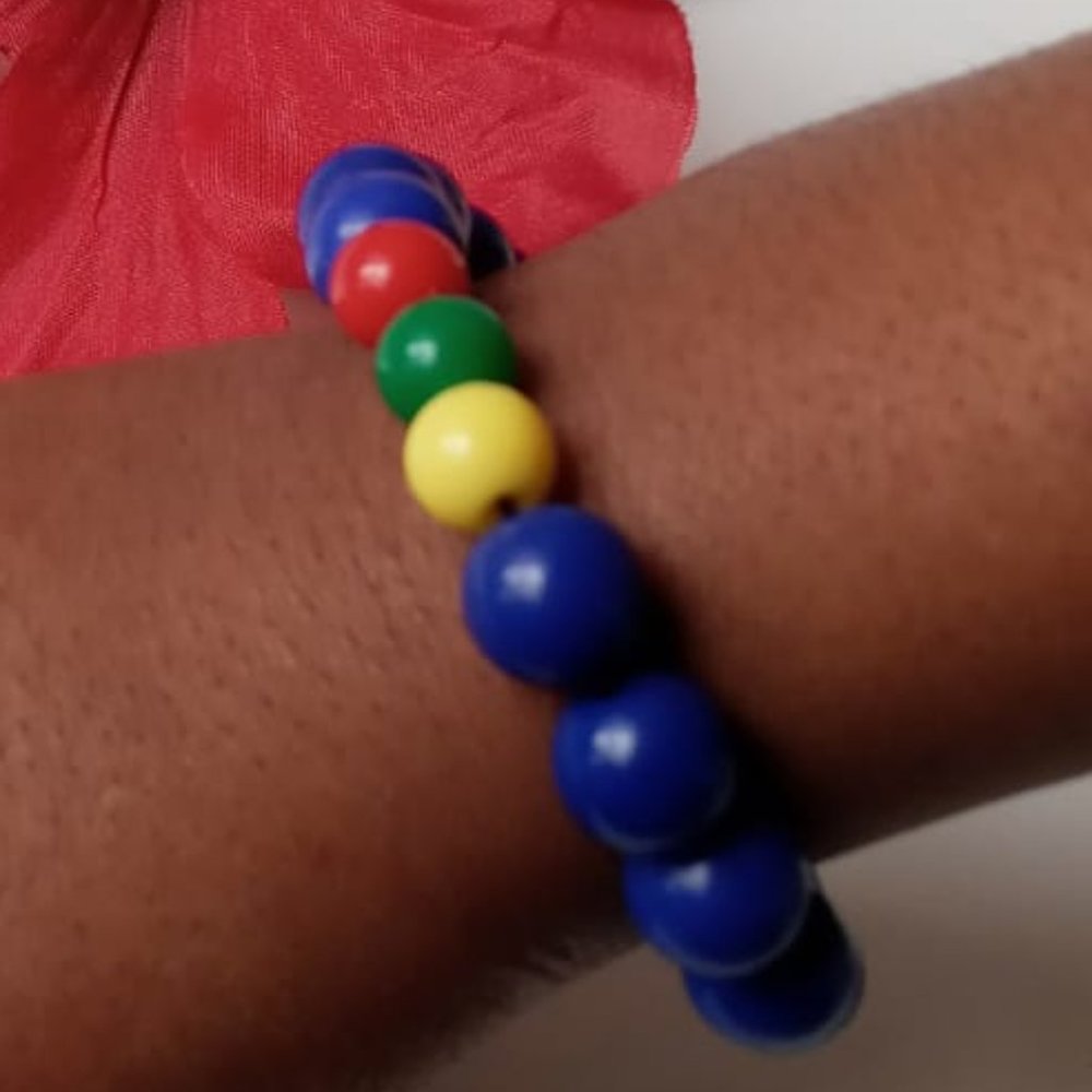 Deep Blue with multi color beads